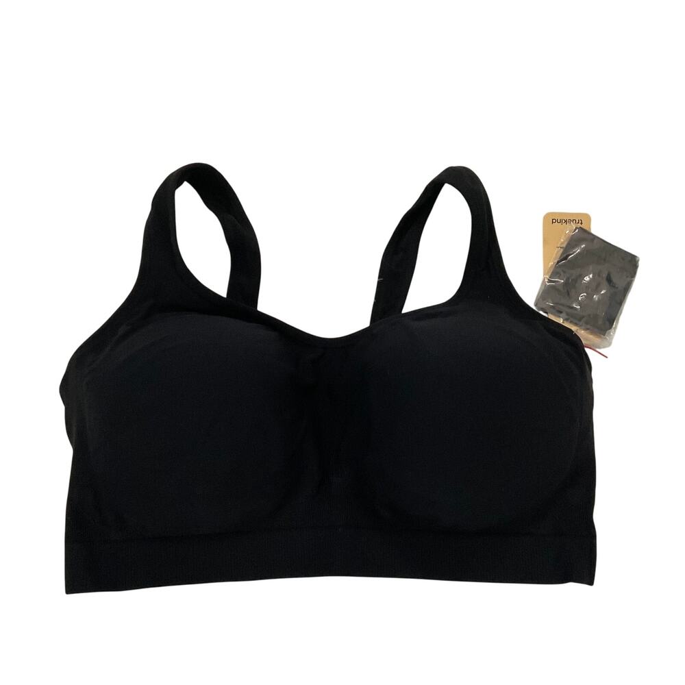 Truekind Daily Comfort Wireless Shaper Bra with Extender - Black - XL NEW